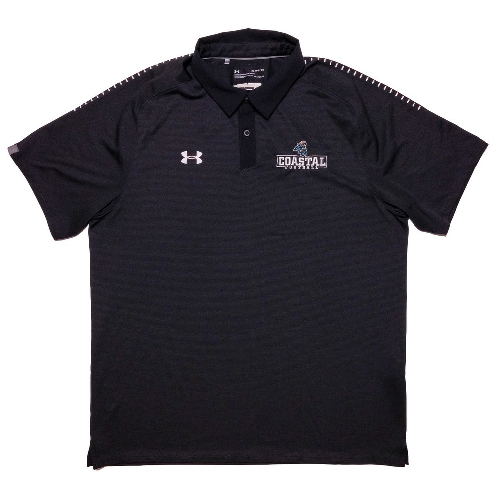 UNDER ARMOUR Coastal Carolina Chanticleers Polo Shirt Team Issue Black Men's XL